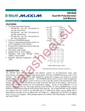 DS1845B-010+T&R datasheet  